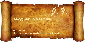 Jergler Volfram névjegykártya